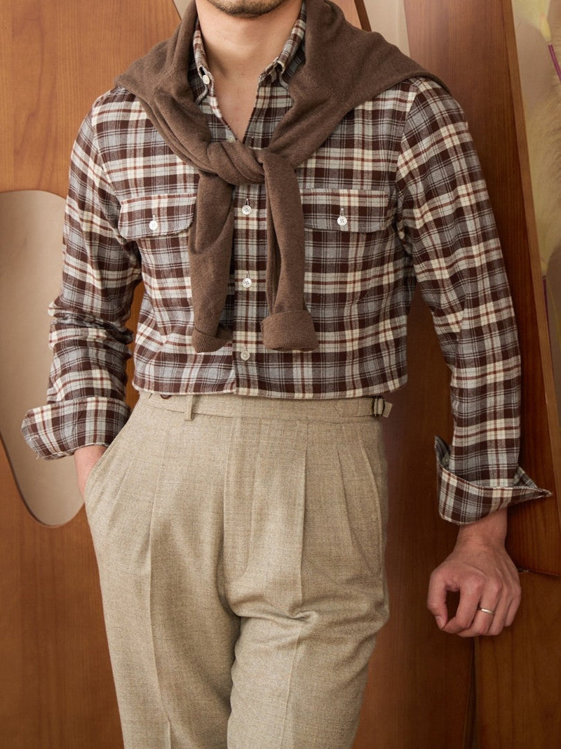 Tonante Cotton Shirt - Chestnut Plaid